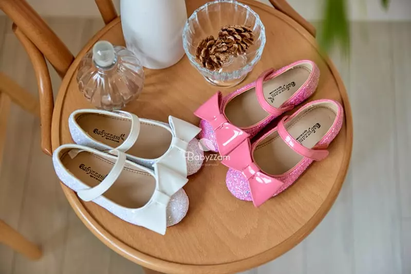 BabyZzam - Korean Children Fashion - #littlefashionista - Enamel Ribbon Flats