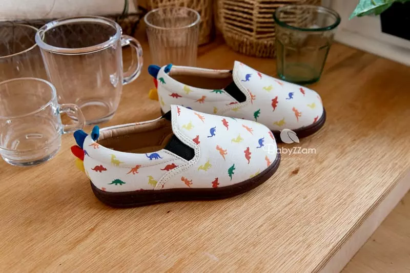 BabyZzam - Korean Children Fashion - #prettylittlegirls - LED Dino Slip-on