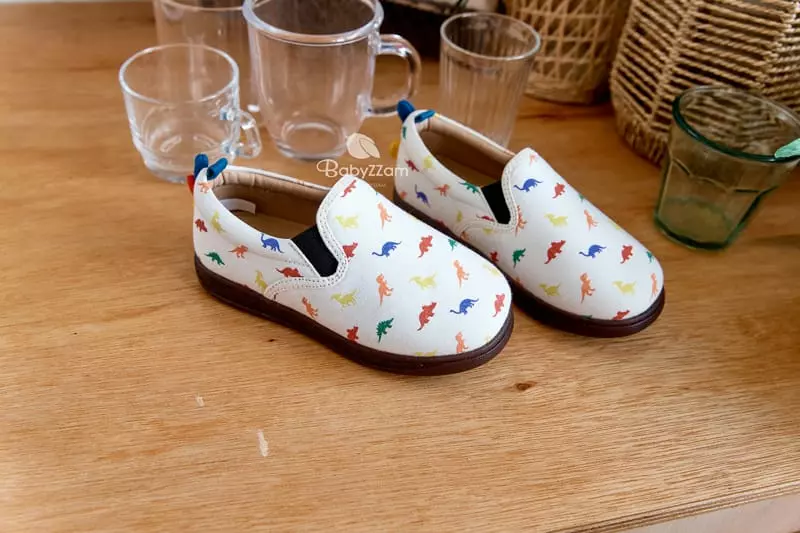 BabyZzam - Korean Children Fashion - #todddlerfashion - LED Dino Slip-on - 2