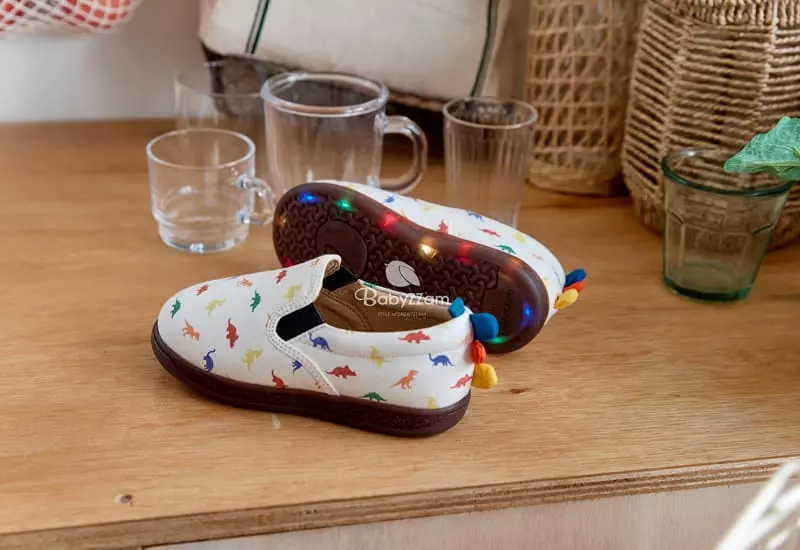 BabyZzam - Korean Children Fashion - #toddlerclothing - LED Dino Slip-on - 3
