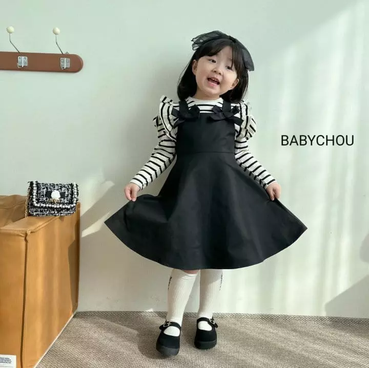 Babychou - Korean Children Fashion - #Kfashion4kids - Ribbon One-piece - 7
