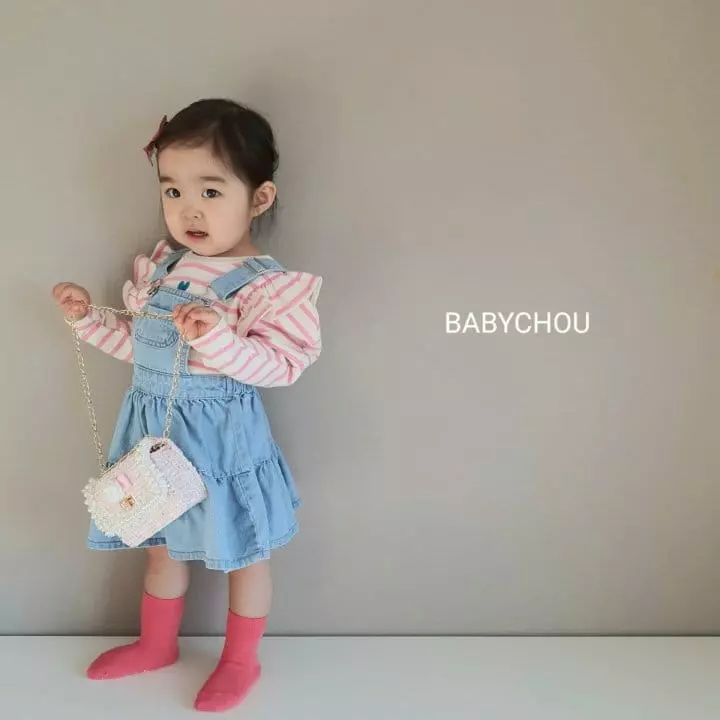 Babychou - Korean Children Fashion - #childofig - Denim Cancan One-piece - 12