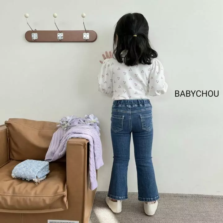 Babychou - Korean Children Fashion - #childofig - Hear Flower Tee - 3