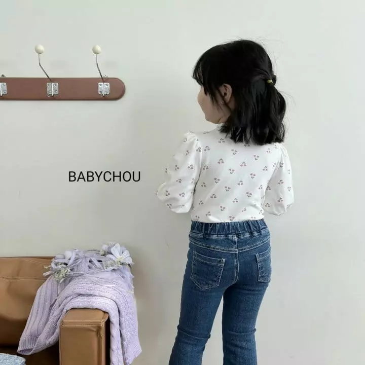 Babychou - Korean Children Fashion - #childofig - Hear Flower Tee - 4