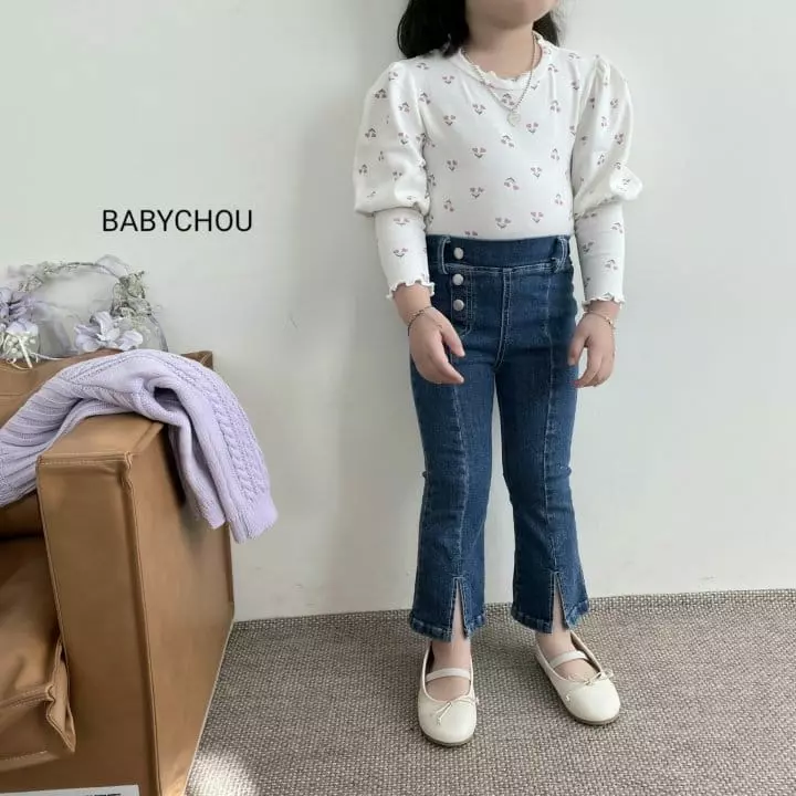 Babychou - Korean Children Fashion - #fashionkids - Hear Flower Tee - 7