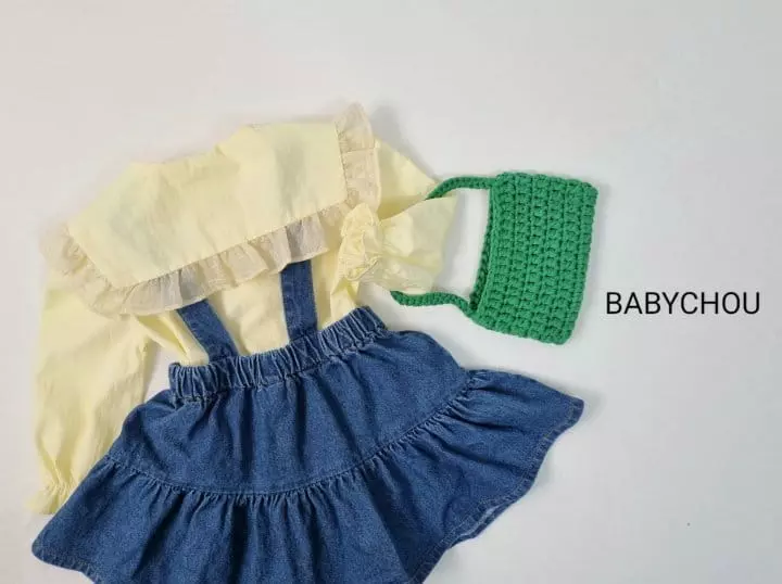 Babychou - Korean Children Fashion - #kidsshorts - Denim Cancan One-piece - 3