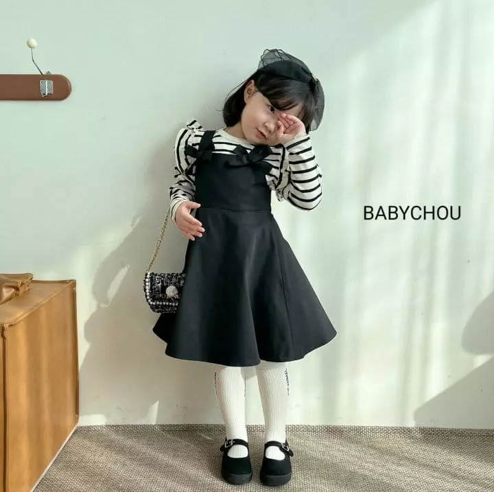 Babychou - Korean Children Fashion - #littlefashionista - Ribbon One-piece - 8
