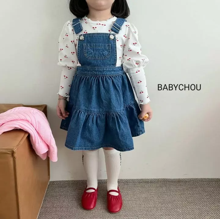 Babychou - Korean Children Fashion - #littlefashionista - Denim Cancan One-piece - 7