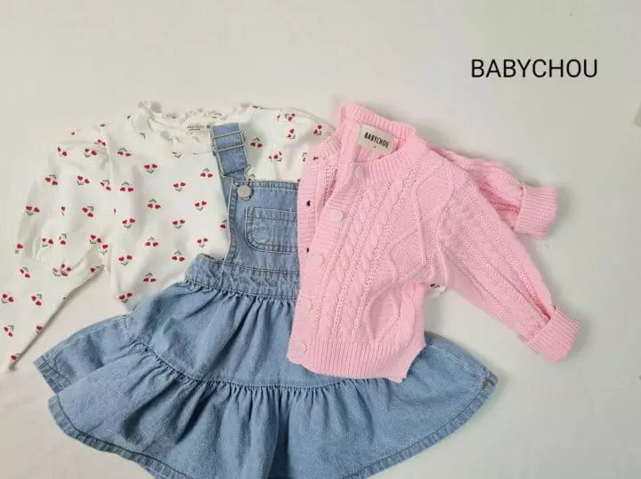 Babychou - Korean Children Fashion - #prettylittlegirls - Hear Flower Tee