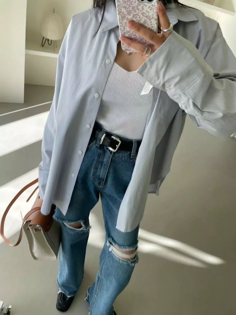 Baguette - Korean Women Fashion - #momslook - Stripe Shirt