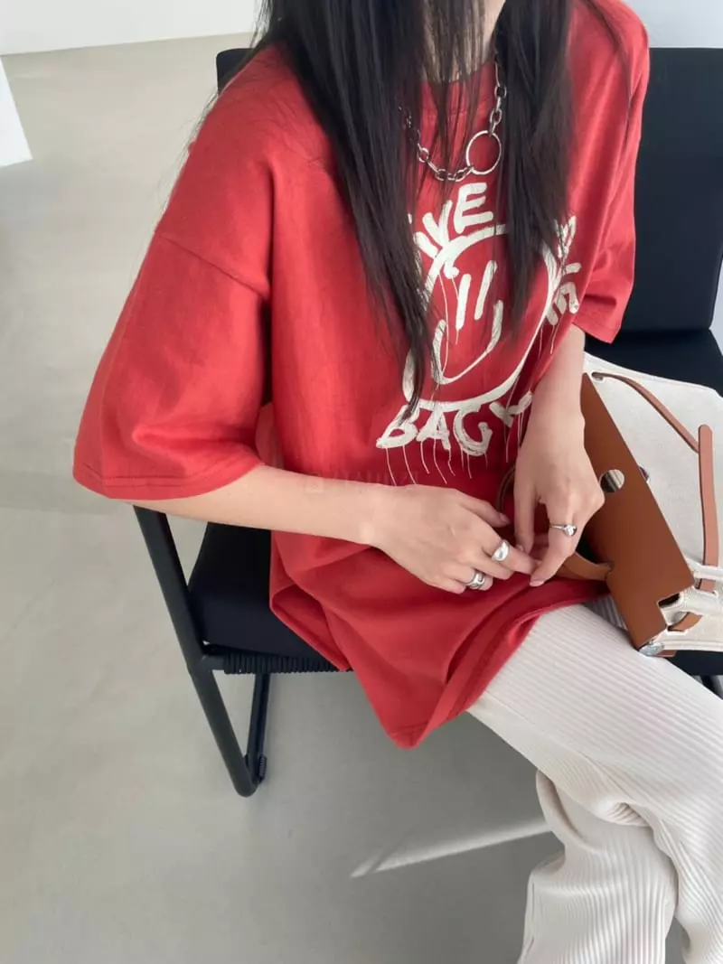 Baguette - Korean Women Fashion - #momslook - Smile Tee - 3