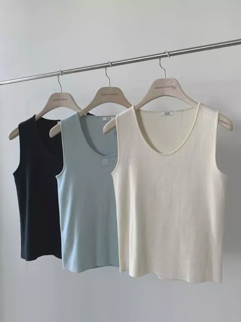 Baking Powder - Korean Women Fashion - #womensfashion - Cotton Sleeveless Tee - 4
