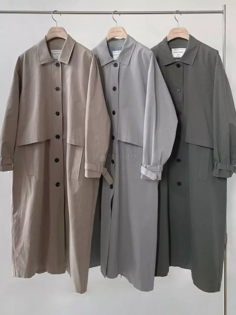 Baking Powder - Korean Women Fashion - #thelittlethings - Crunky Trench Coat - 4
