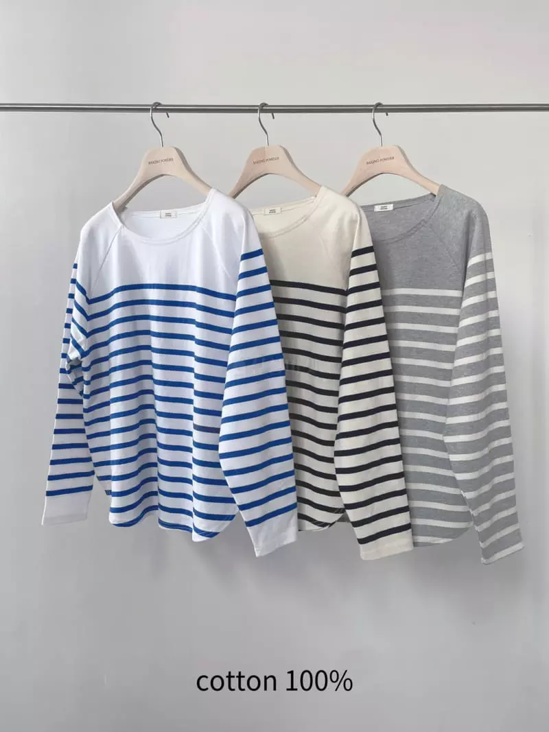 Baking Powder - Korean Women Fashion - #pursuepretty - Saint Stripe Tee - 5