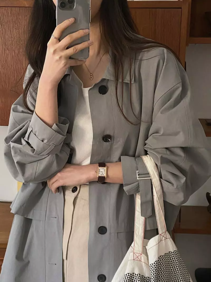 Baking Powder - Korean Women Fashion - #shopsmall - Crunky Trench Coat