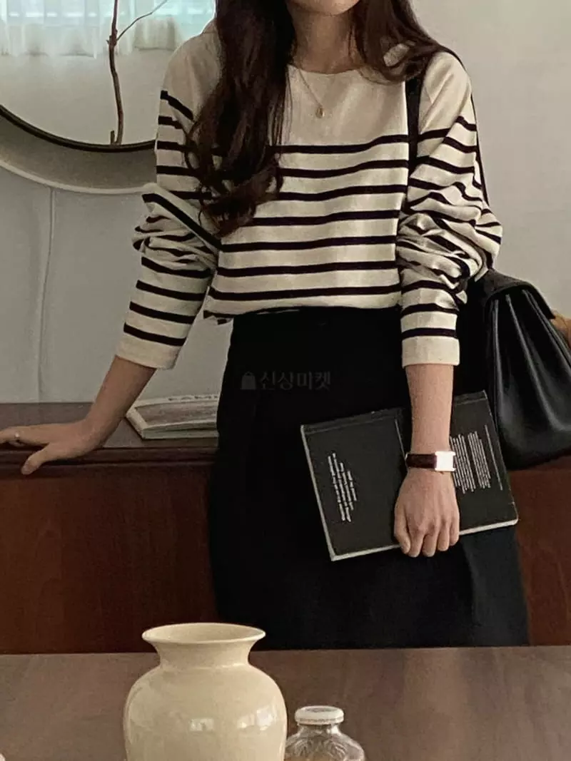 Baking Powder - Korean Women Fashion - #womensfashion - Saint Stripe Tee - 2