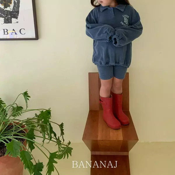 Banana J - Korean Children Fashion - #kidsshorts - Collar Sweatshirt - 7
