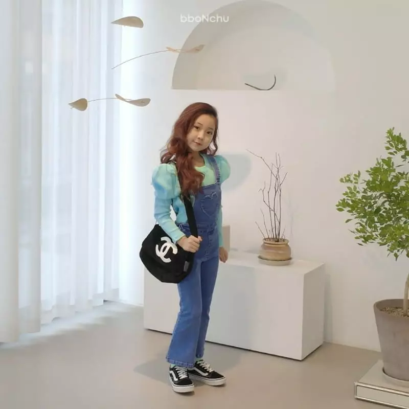 Bbonchu - Korean Children Fashion - #Kfashion4kids - Heart Dungarees - 5