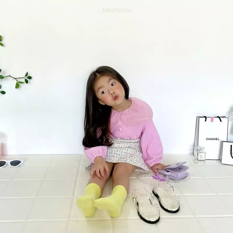 Bbonchu - Korean Children Fashion - #childofig - Pearl Waffle Cardigan