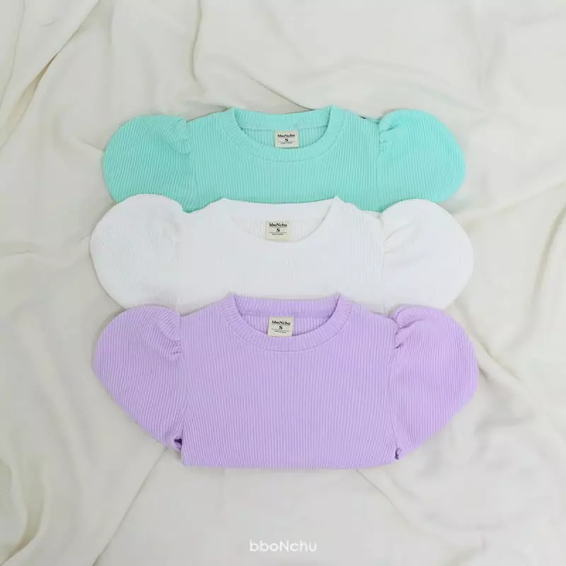 Bbonchu - Korean Children Fashion - #designkidswear - Bbog Bbong Rib Tee - 6