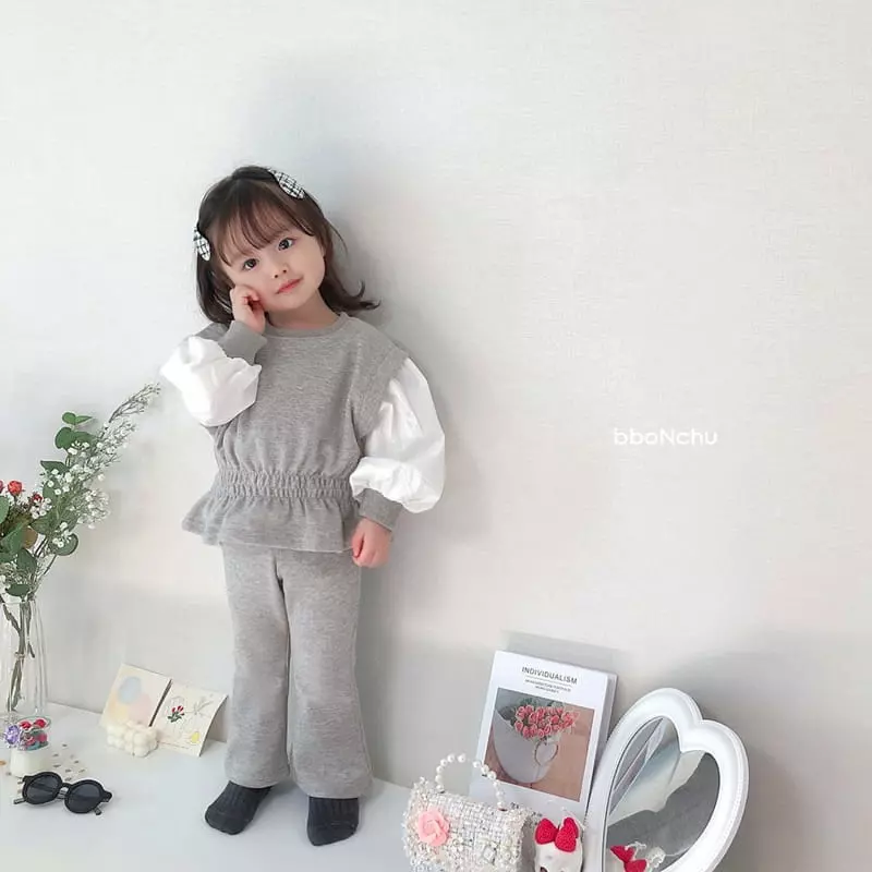 Bbonchu - Korean Children Fashion - #kidsstore - Lemona Top Bottom Set - 11