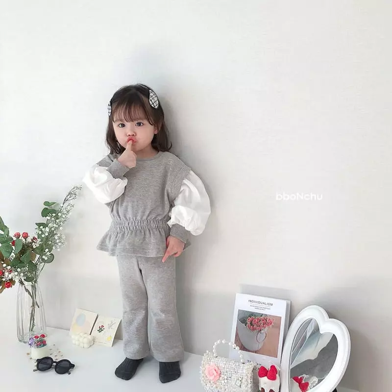 Bbonchu - Korean Children Fashion - #kidzfashiontrend - Lemona Top Bottom Set - 12