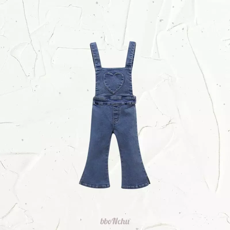 Bbonchu - Korean Children Fashion - #littlefashionista - Heart Dungarees - 6