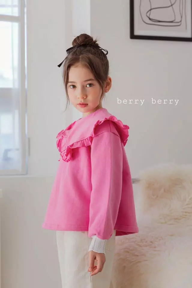 Berry Berry - Korean Children Fashion - #littlefashionista - Heart Embroidery Tee - 5