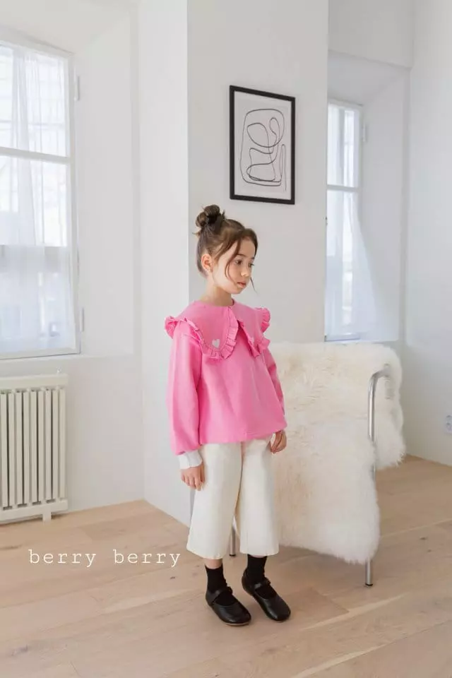Berry Berry - Korean Children Fashion - #magicofchildhood - Heart Embroidery Tee - 6
