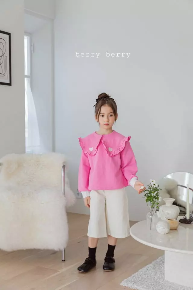 Berry Berry - Korean Children Fashion - #prettylittlegirls - Heart Embroidery Tee - 8
