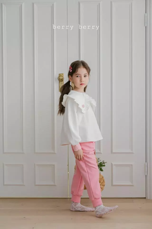 Berry Berry - Korean Children Fashion - #stylishchildhood - Heart Embroidery Tee - 11