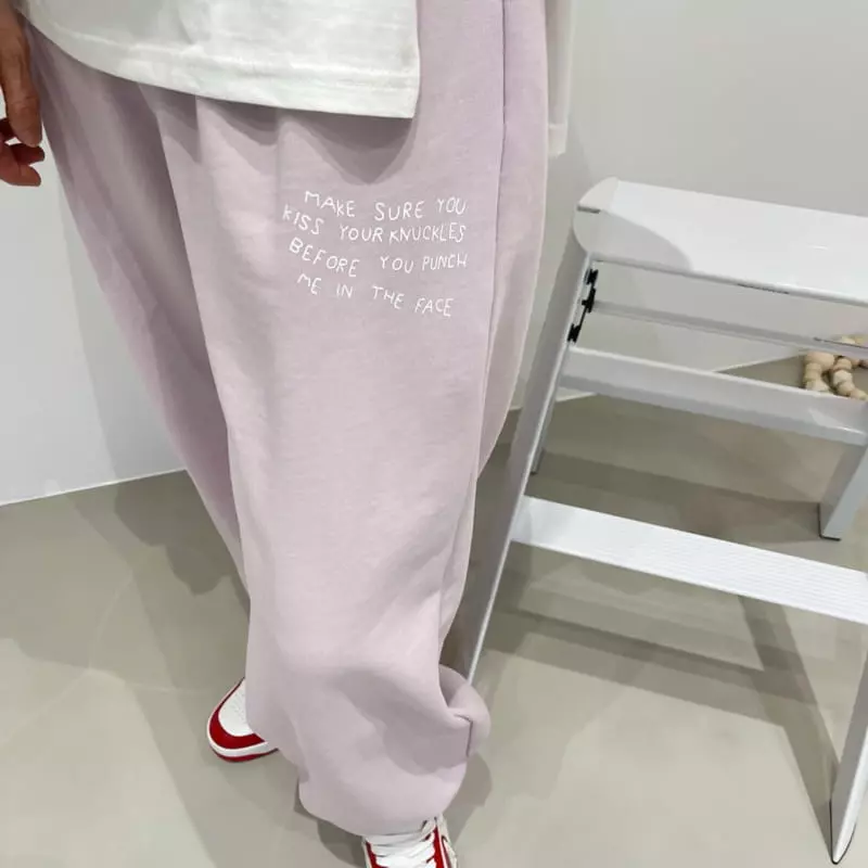 Black Fuchsia - Korean Women Fashion - #romanticstyle - Make Training Pants - 2