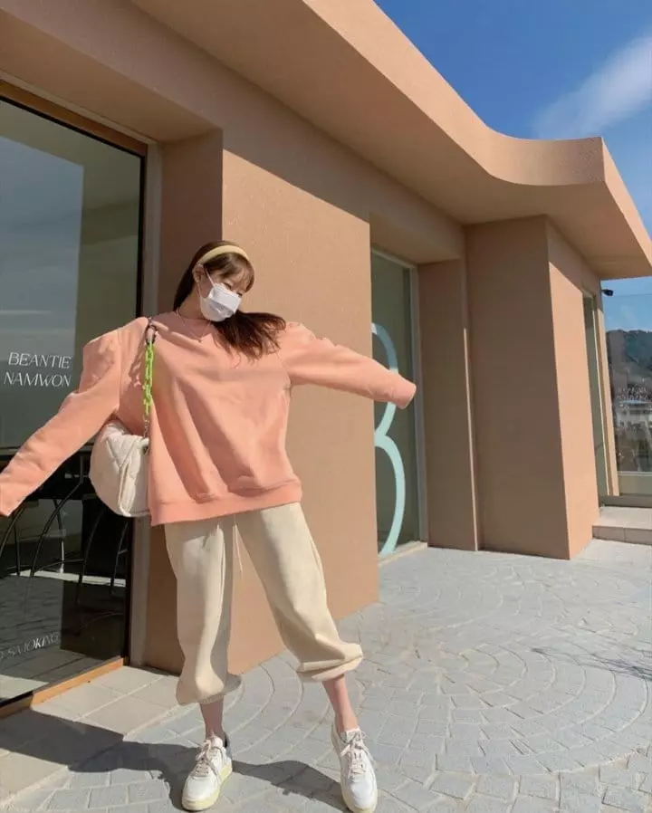 Black Fuchsia - Korean Women Fashion - #thelittlethings - Puff Hood Set Sweatshirt