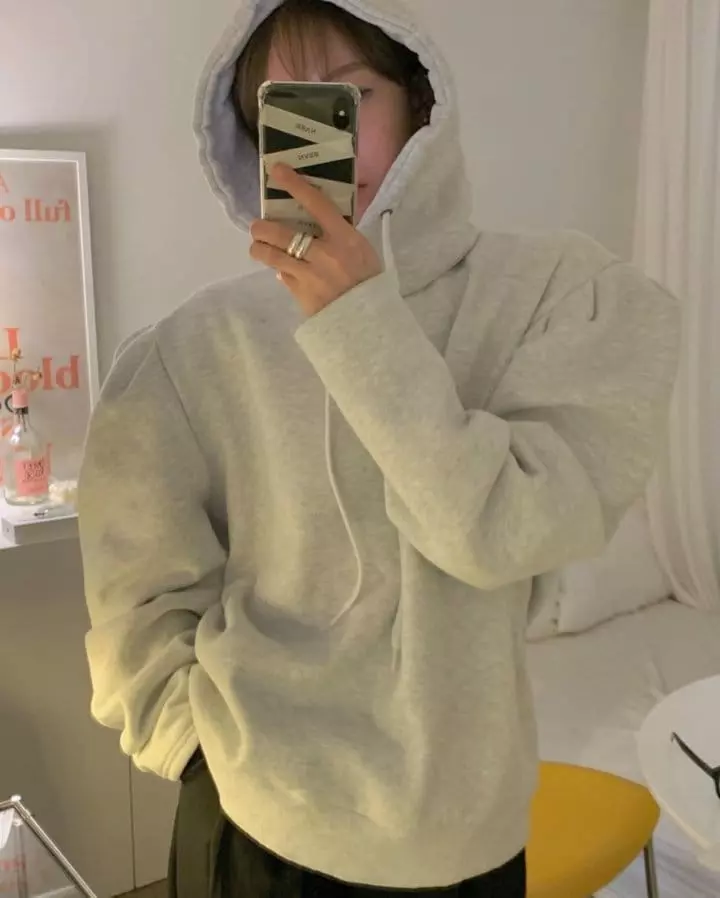 Black Fuchsia - Korean Women Fashion - #womensfashion - Puff Hood Set Sweatshirt - 5