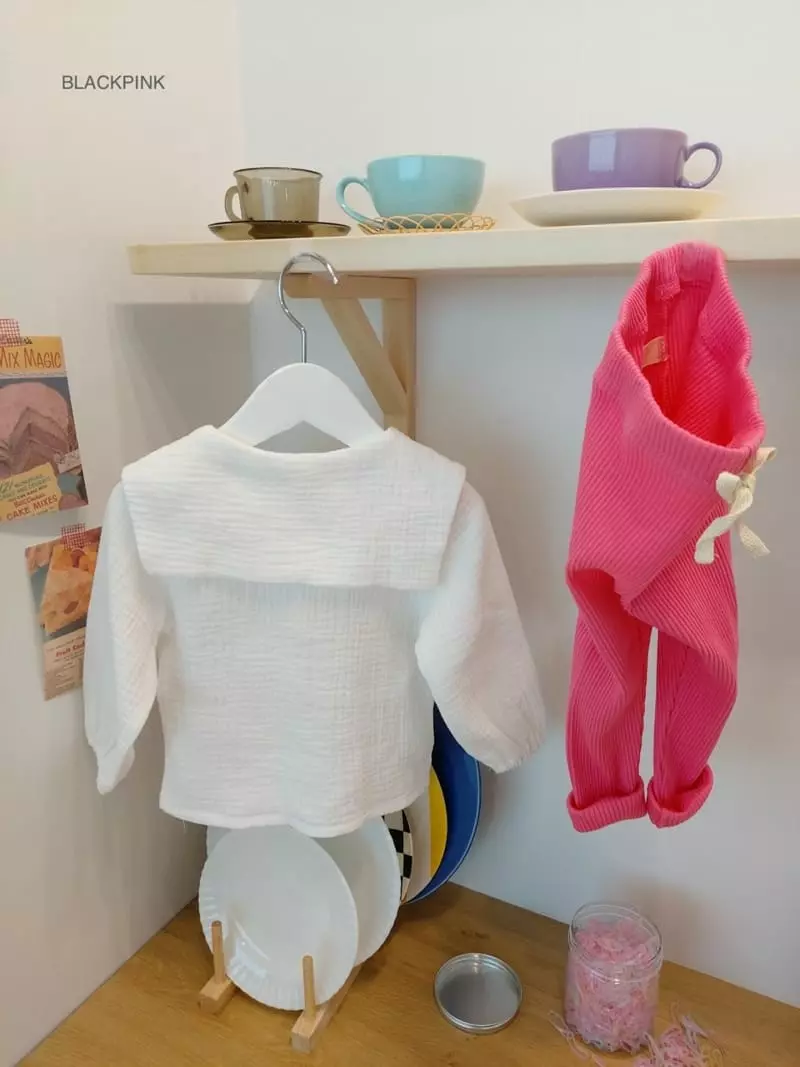 Black Pink - Korean Children Fashion - #Kfashion4kids - Heart Embroidery Blouse - 7