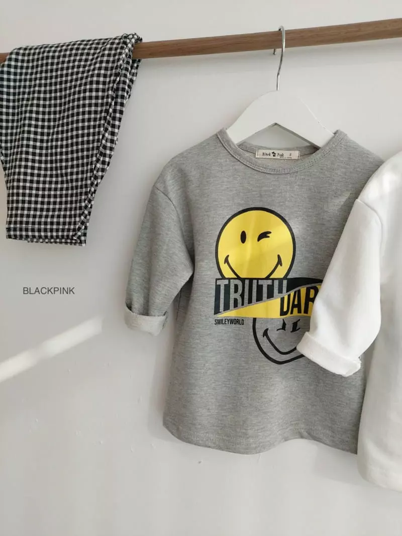 Black Pink - Korean Children Fashion - #kidzfashiontrend - Smile Tee - 4