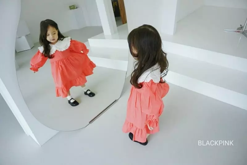 Black Pink - Korean Children Fashion - #Kfashion4kids - Spring Big Collar One-piece - 6