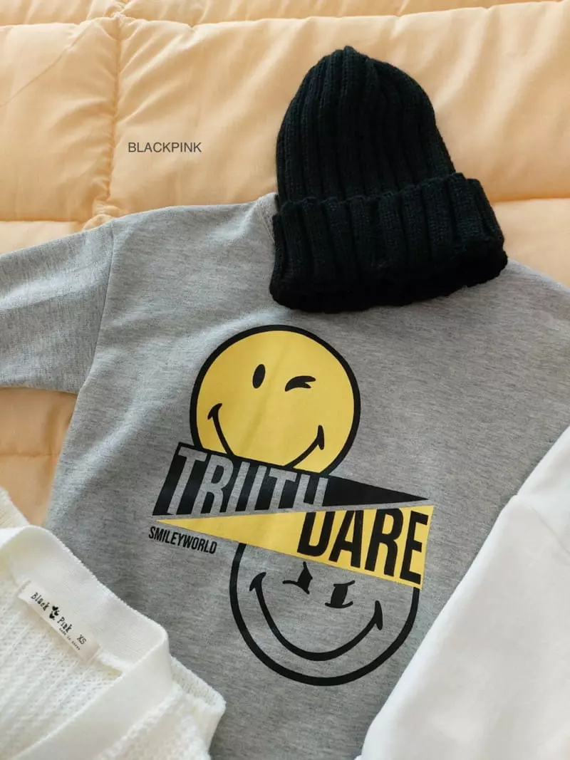 Black Pink - Korean Children Fashion - #childofig - Smile Tee - 12