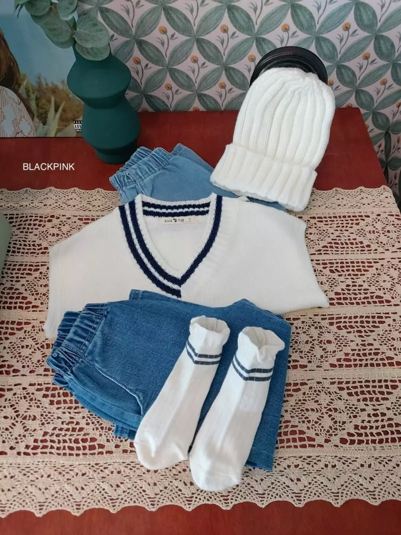 Black Pink - Korean Children Fashion - #childofig - Vivid School Vest - 10
