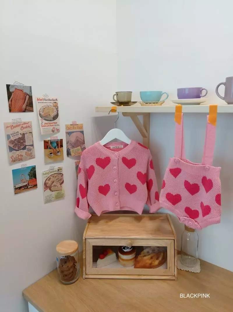 Black Pink - Korean Children Fashion - #childrensboutique - Spring Heart Bodysuit