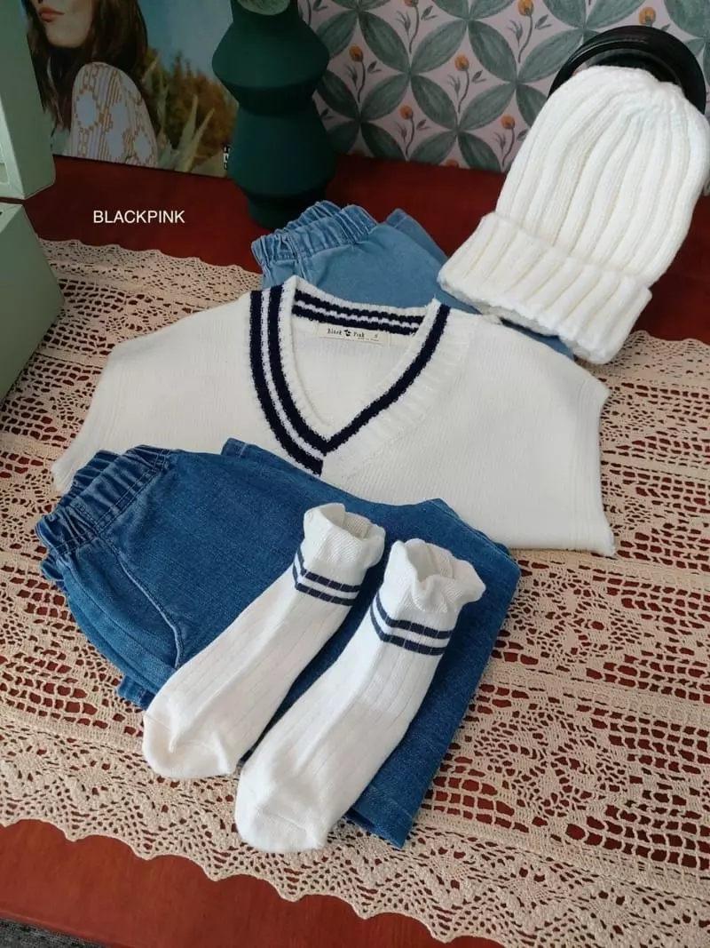 Black Pink - Korean Children Fashion - #childrensboutique - Vivid School Vest - 11