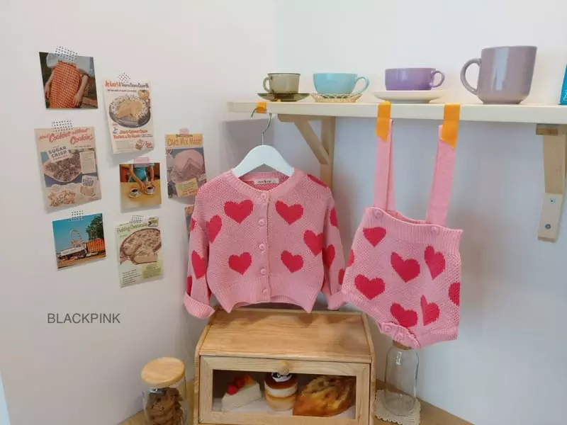 Black Pink - Korean Children Fashion - #designkidswear - Spring Heart Bodysuit - 2