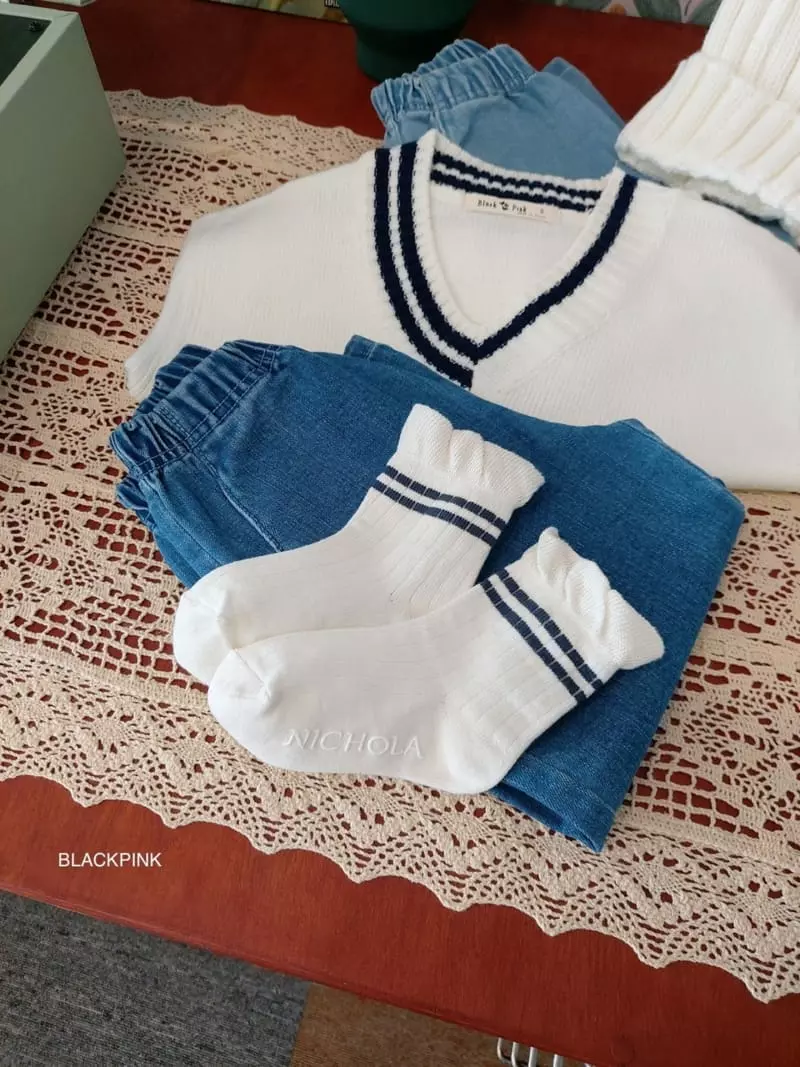 Black Pink - Korean Children Fashion - #designkidswear - Vivid School Vest - 12