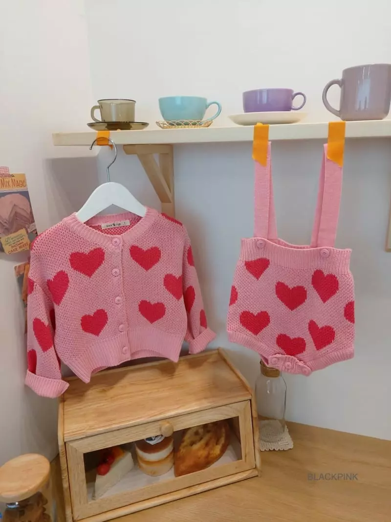 Black Pink - Korean Children Fashion - #discoveringself - Spring Heart Bodysuit - 3