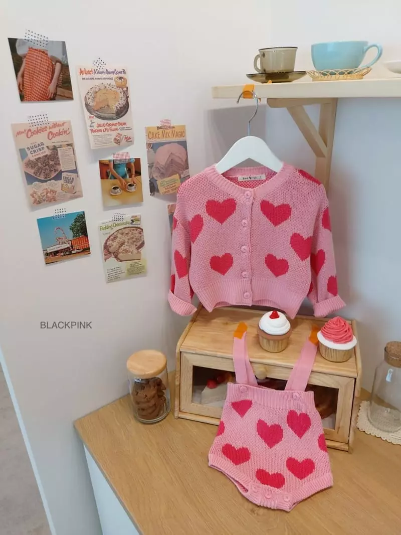Black Pink - Korean Children Fashion - #discoveringself - Spring Heart Bodysuit - 4