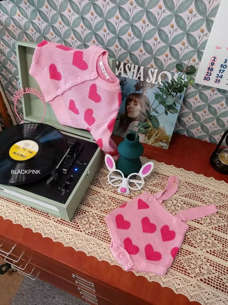 Black Pink - Korean Children Fashion - #kidsstore - Spring Heart Bodysuit - 6