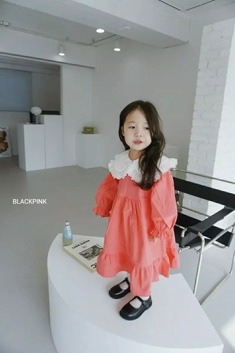 Black Pink - Korean Children Fashion - #kidsshorts - Spring Big Collar One-piece - 4
