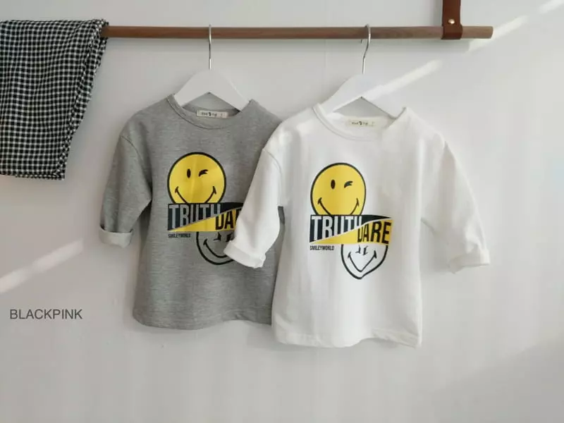 Black Pink - Korean Children Fashion - #littlefashionista - Smile Tee - 5