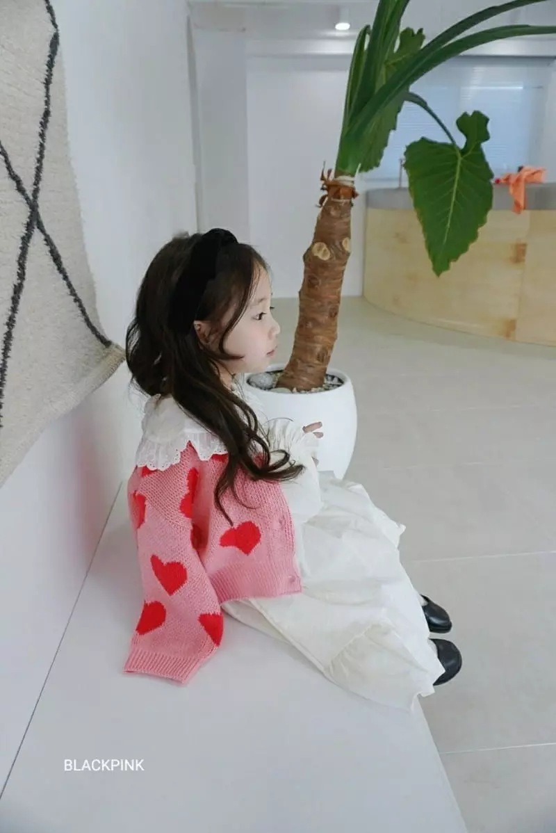 Black Pink - Korean Children Fashion - #littlefashionista - Spring Heart Cardigan