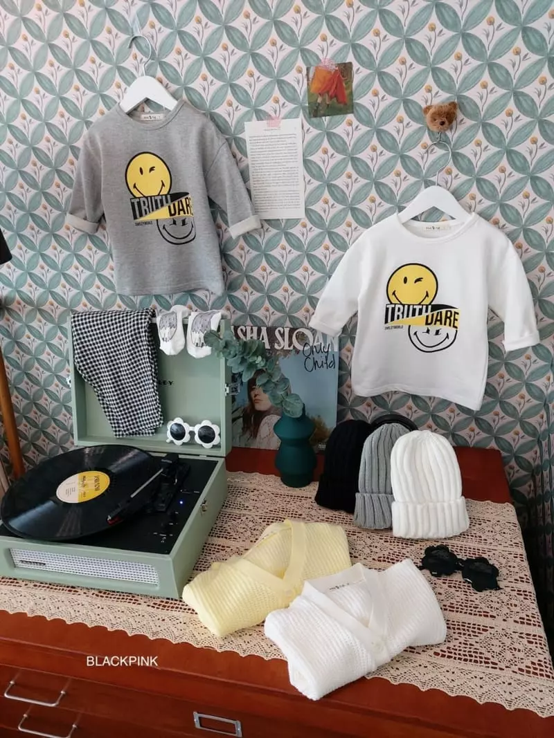 Black Pink - Korean Children Fashion - #minifashionista - Smile Tee - 7